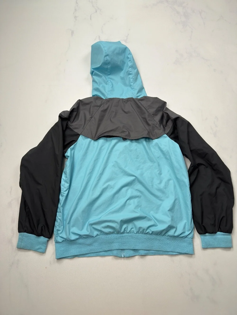 Nike Windbreaker Jacket Blue Black Colorblock Hooded - Boys Large